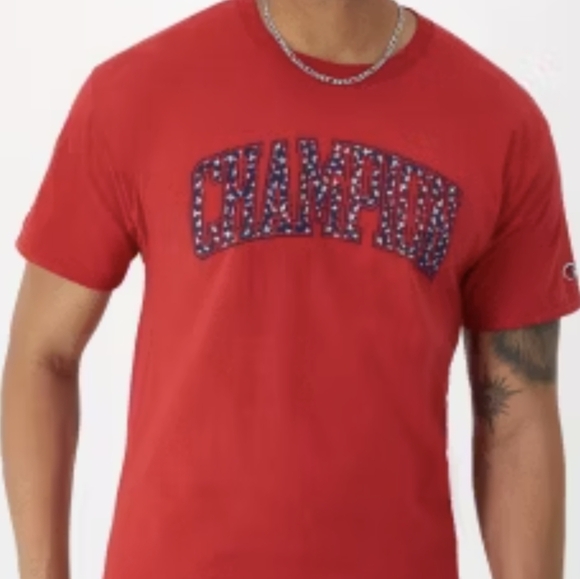 Champion red Crew Neck Short Sleeve star Graphic T-Shirt unisex S - Picture 4 of 14